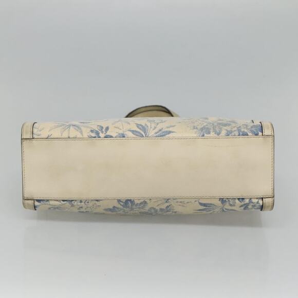 GUCCI Tote Bag Canvas Leather White Blue - Picture 9 of 16